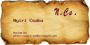 Nyiri Csaba névjegykártya
